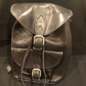 Genuine Black Leather Backpack